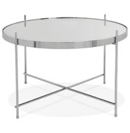 Salontafel Espejo rond 60cm chroom met spiegelglas