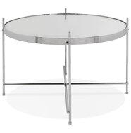 Salontafel Espejo rond 60cm chroom met spiegelglas