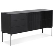 Dressoir Ordito 160x42cm zwart met deuren en lades