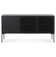 Dressoir Ordito 160x42cm zwart met deuren en lades