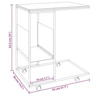 Bijzettafel Ready met wieltjes 55x36x63,5 cm hout zwart