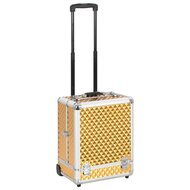 Make-up trolley 35x29x45 cm aluminium goudkleurig rolkoffer