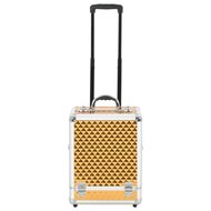 Make-up trolley 35x29x45 cm aluminium goudkleurig rolkoffer