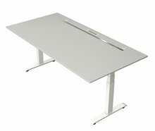 Kerkmann - Zit sta bureau Move Boost 4 - 200x100cm - licht grijs-wit