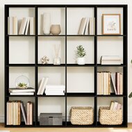 Boekenkast 137,5x29x137,5 cm hout zwart