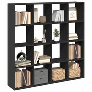 Boekenkast 137,5x29x137,5 cm hout zwart