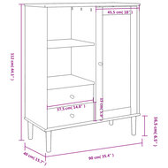 Kast SENJA rattan-look 90x40x112 cm grenenhout bruin