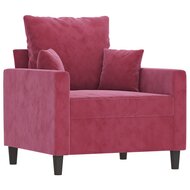 Fauteuil Denise velvet wijnrood