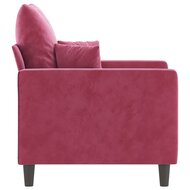 Fauteuil Denise velvet wijnrood