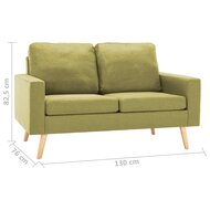 Bank met fauteuil Myra stof groen