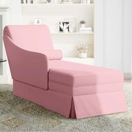 Chaise longue met bolster en rechterarmleuning velvet roze