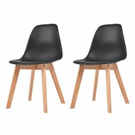 Eetkamerstoelen SET Isolde 2 st kunststof zwart