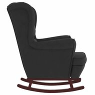 Fauteuil Schommelstoel Francis stof velvet zwart