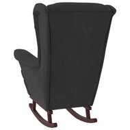 Fauteuil Schommelstoel Francis stof velvet zwart