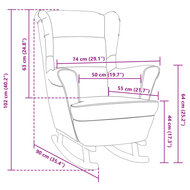 Fauteuil Schommelstoel Francis stof velvet zwart