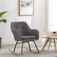 Fauteuil Schommelstoel Astrid stof lichtgrijs