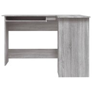 Hoekbureau 120x140x75 cm  hout grijs eikenkleurig - Game bureau