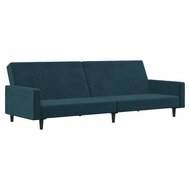 Slaapbank Oreon 2-zits velvet blauw