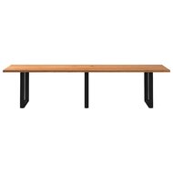 Eettafel Living rechthoekig 320x90x74 cm massief eikenhout lichtbruin