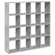 Boekenkast vakkenkast 137,5x29x137,5 cm hout betongrijs