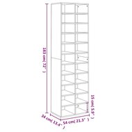 Schoenenkast met veel ruimte 54x34x183 cm hout zwart