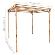 Pergola 170x170x220 cm bamboe