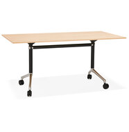 Bureau Flex 160x80 cm naturel met wielen inklapbaar