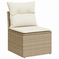 11-delige Loungeset Limo met kussens poly rattan beige