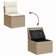 11-delige Loungeset Limo met kussens poly rattan beige