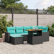 11-delige Loungeset Diner met kussens poly rattan beige