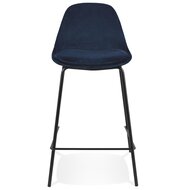 Counter chair Kruk Fenton - Blauw Velours - Zwarte Metalen Poten