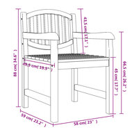 5-delige Tuinset Maria massief teakhout  - Tafel met 4 stoelen