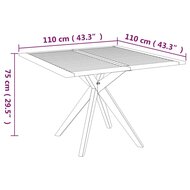 5-delige Tuinset Cancun massief acaciahout - Tafel met 4 stoelen