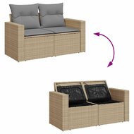 11-delige Loungeset Unic met kussens poly rattan beige