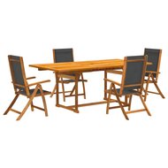 5-delige Tuinset Franka - stoelen verstelbaar - tafel uitschuifbaar