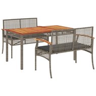 3-delige Tuinset Bergsma met kussens poly rattan grijs