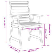 6-delige Tuinset Design massief acaciahout - ronde tafel met 5 stoelen