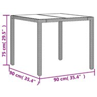 3-delige Tuinset Naomi met kussens poly rattan en acaciahout grijs