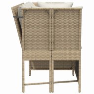 Tuinbank Soleil met kussens poly rattan beige