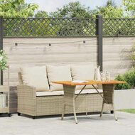 Tuinbank Calipso 3-zits met kussens &amp; tafel poly rattan beige