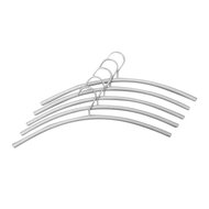 Kleerhangers aluzilver set 5 stuks zijaanzicht