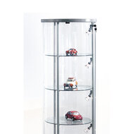 Vitrinekast glas rond glasvitrine met slot detail