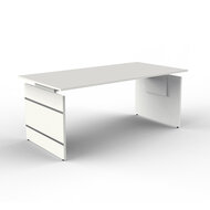 Meubelen-Online - Bureau Office desk 180cm wit hoogte verstelbaar