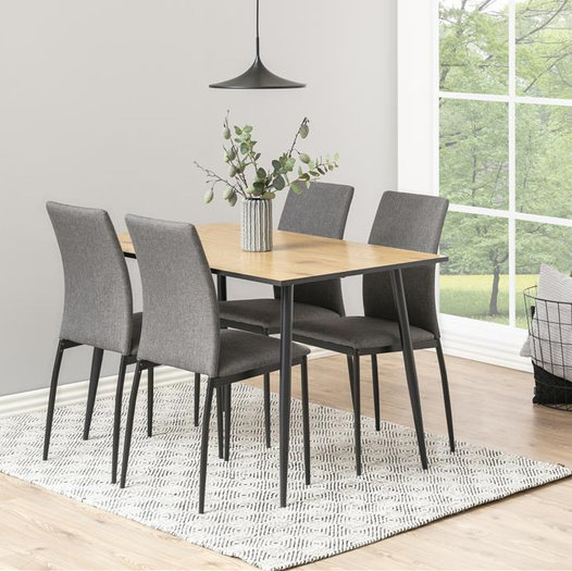 Eethoek Nordesign tafel 120x80cm met 4 stoelen