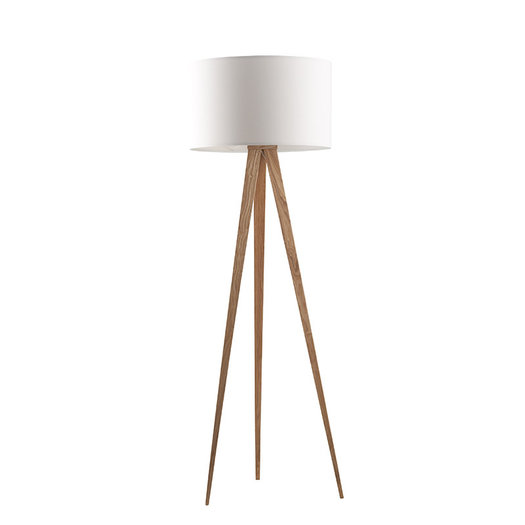 Staande Lamp Tripod hout met witte kap