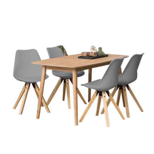 Eethoek Player grijs set tafel met vier stoelen