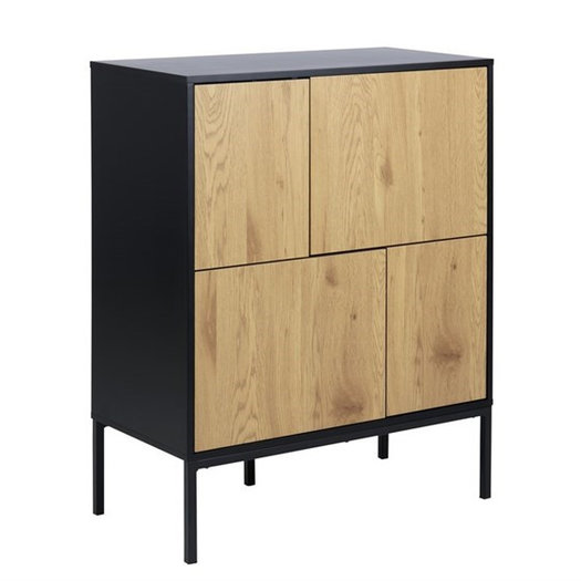 Buffetkast Honkytonk zwart met hout highboard