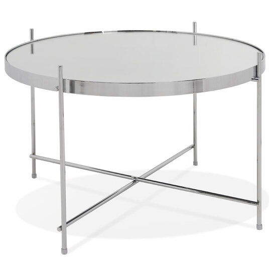 KokoonDesign Salontafel Espejo rond 60cm chroom met spiegelglas